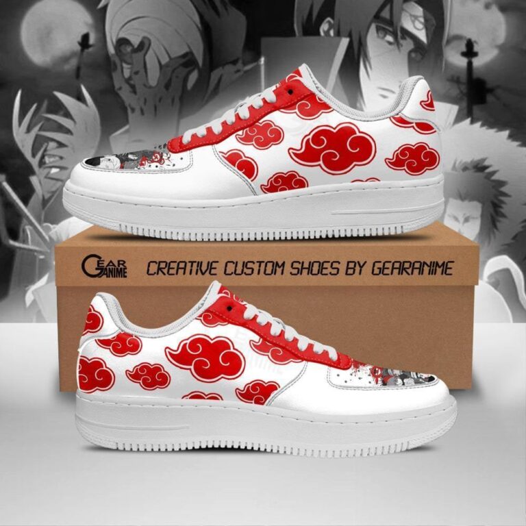 Baskets Air Force 1 Akatsuki – Version blanche – Baskets Naruto