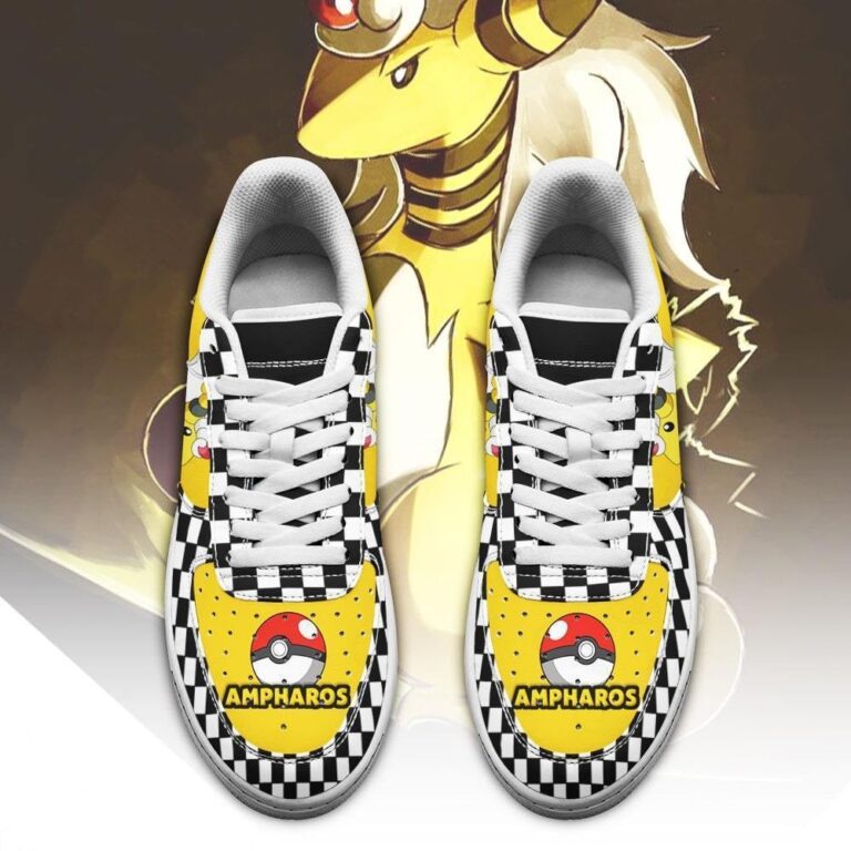 Baskets Air Force 1 Ampharos – Pokémon – Motif damier