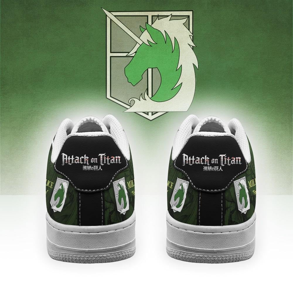 Baskets Anime AOT Military Slogan en Cuir Chaussures Basses Unisexes Anime Manga