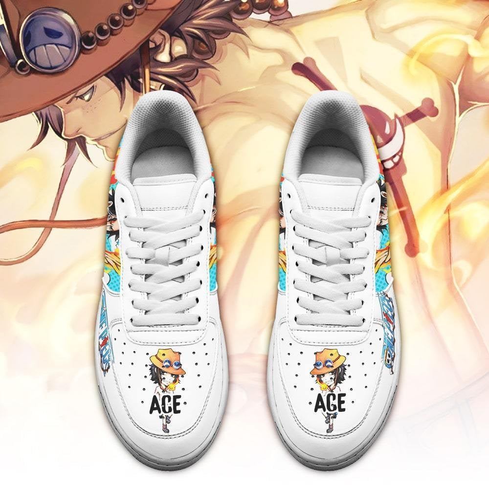 Baskets Anime Portgas Ace en Cuir Chaussures Basses Unisexes Anime Manga