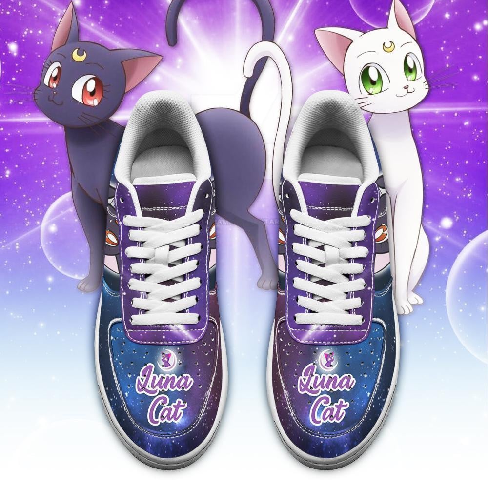 Baskets Anime Luna Cat en Cuir Chaussures Basses Unisexes Anime Manga