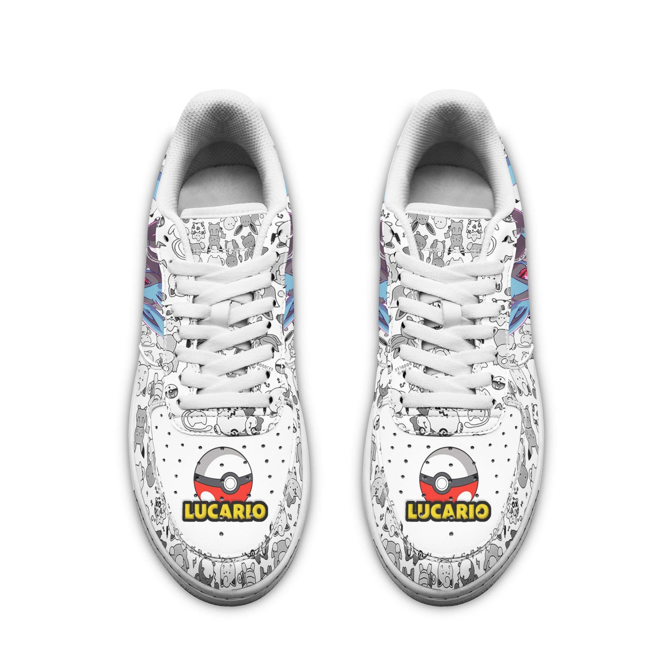 Baskets Anime Lucario en Cuir Chaussures Basses Unisexes Anime Manga