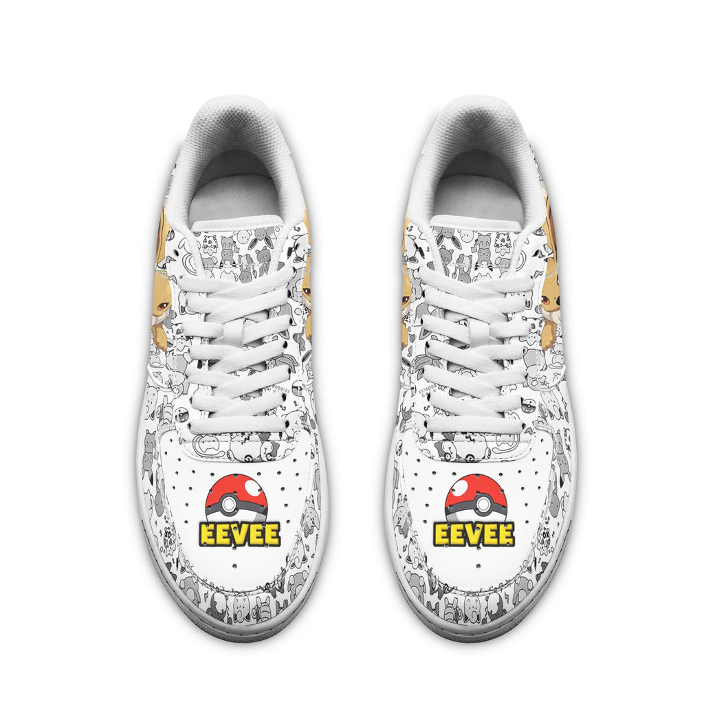 Baskets Anime Eevee en Cuir Chaussures Basses Unisexes Anime Manga