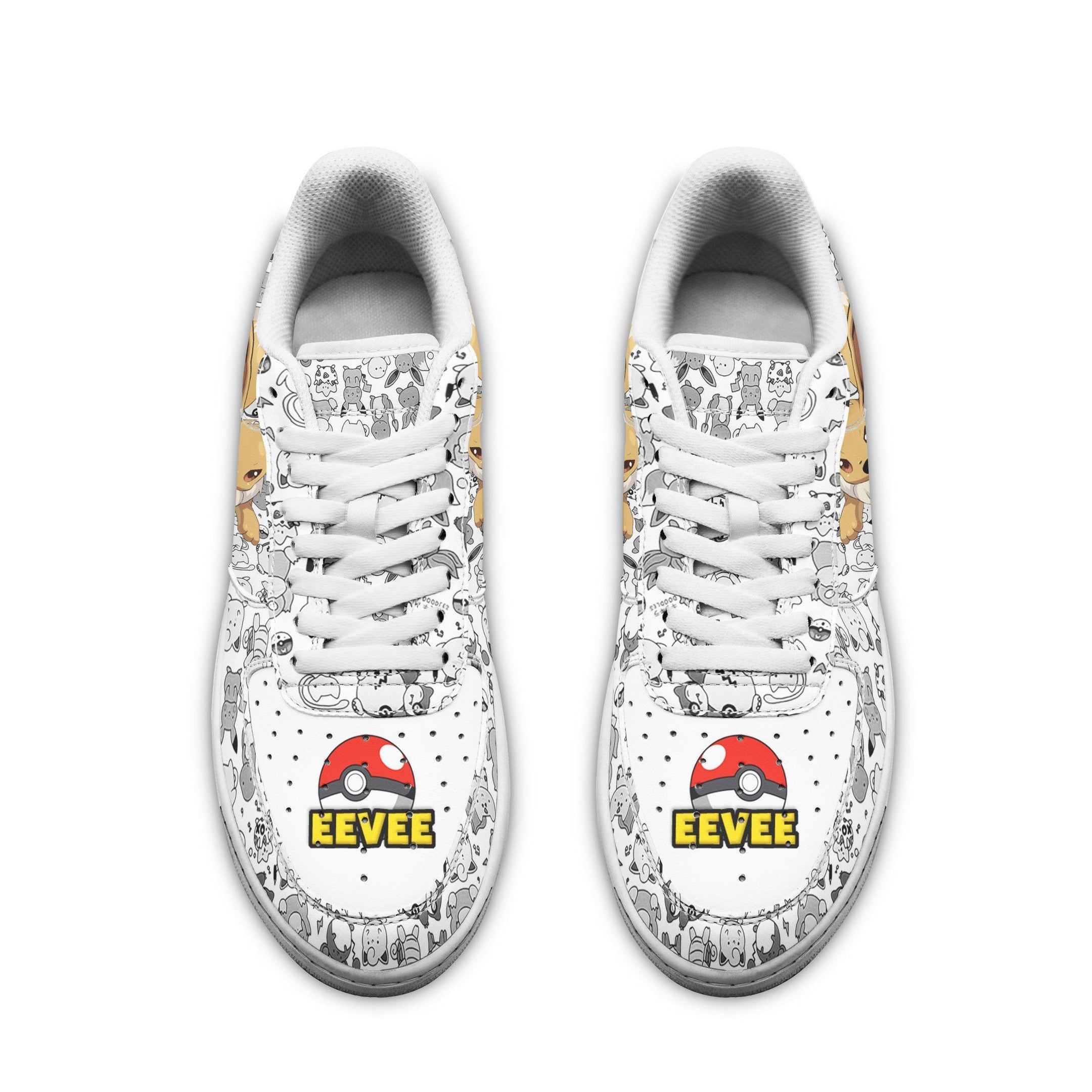 Baskets Anime Eevee en Cuir Chaussures Basses Unisexes Anime Manga
