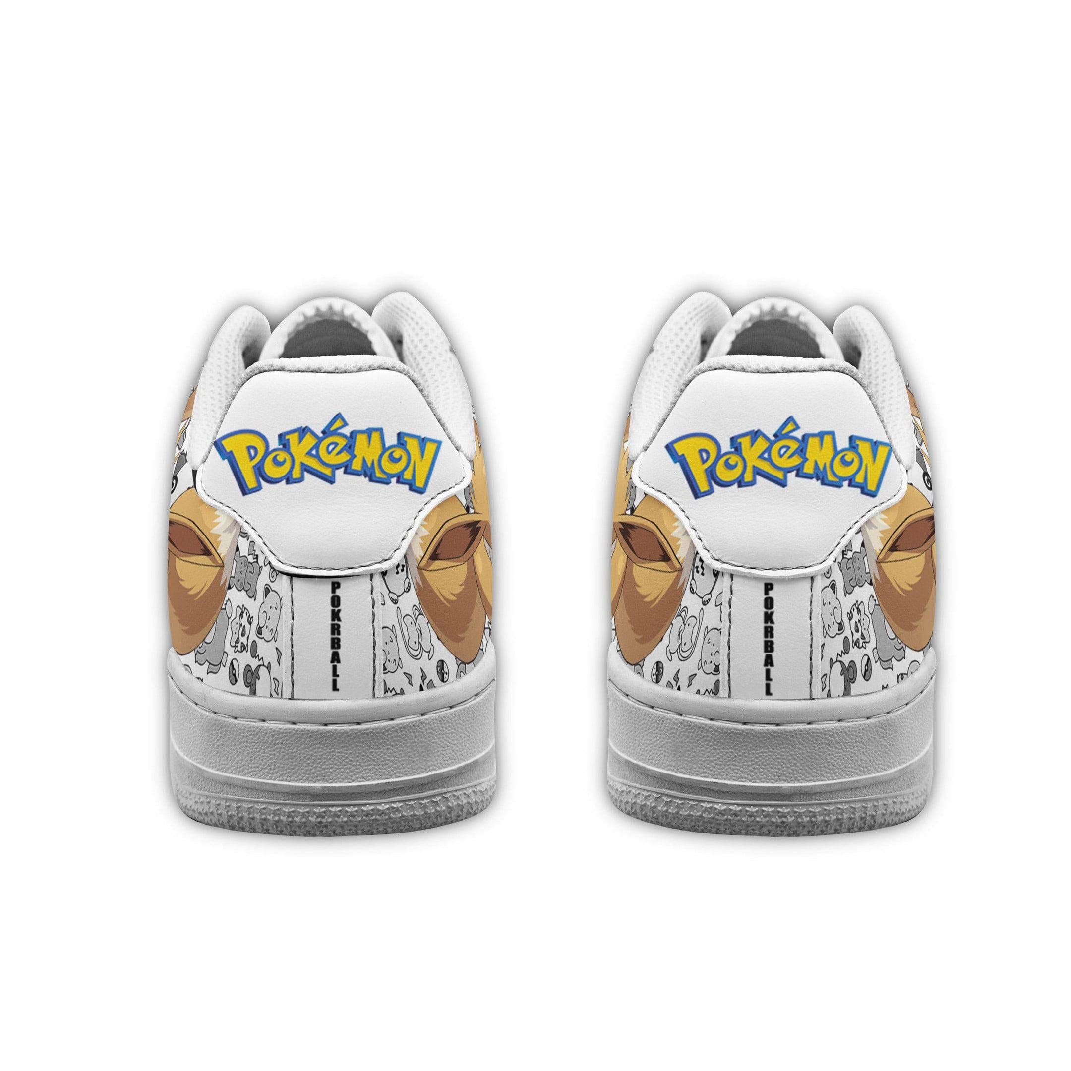 Baskets Anime Eevee en Cuir Chaussures Basses Unisexes Anime Manga