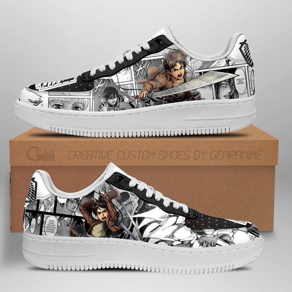 Baskets Anime Eren Yeager en Cuir Chaussures Basses Unisexes Attack on Titan