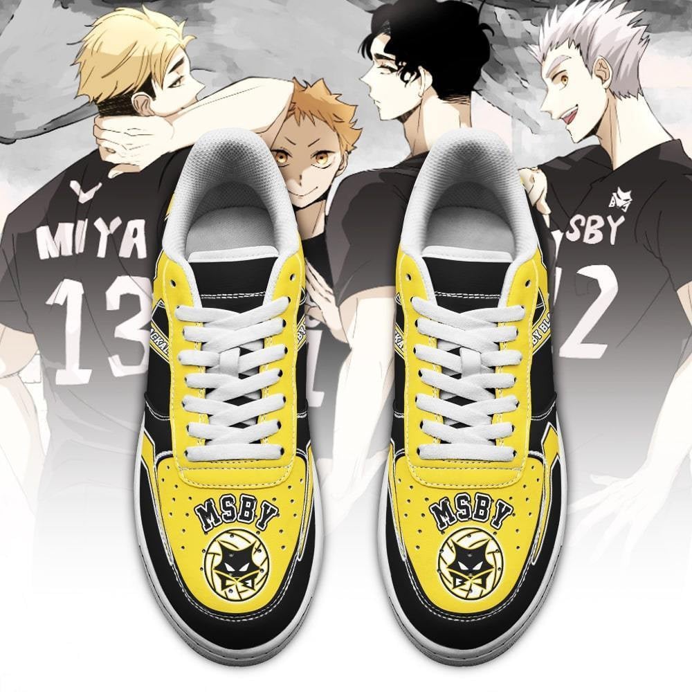 Baskets Anime MSBY Black Jackals en Cuir Chaussures Basses Unisexes Anime Manga
