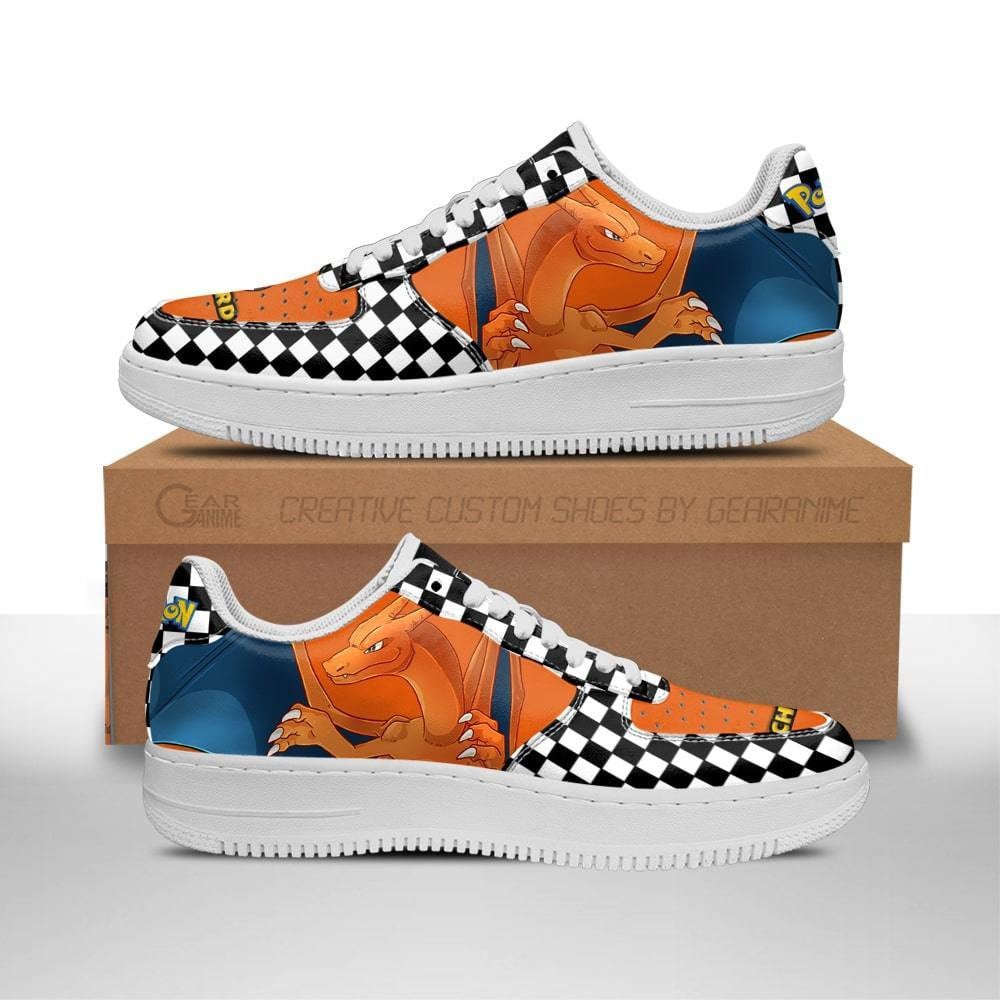 Baskets Anime Charizard en Cuir Chaussures Basses Unisexes Anime Manga