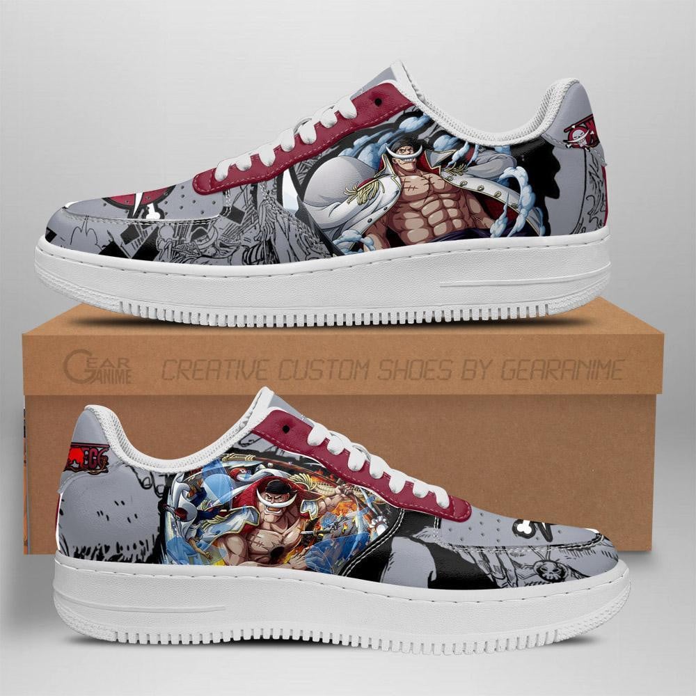 Baskets Anime Whitebeard en Cuir Chaussures Basses Unisexes Anime Manga