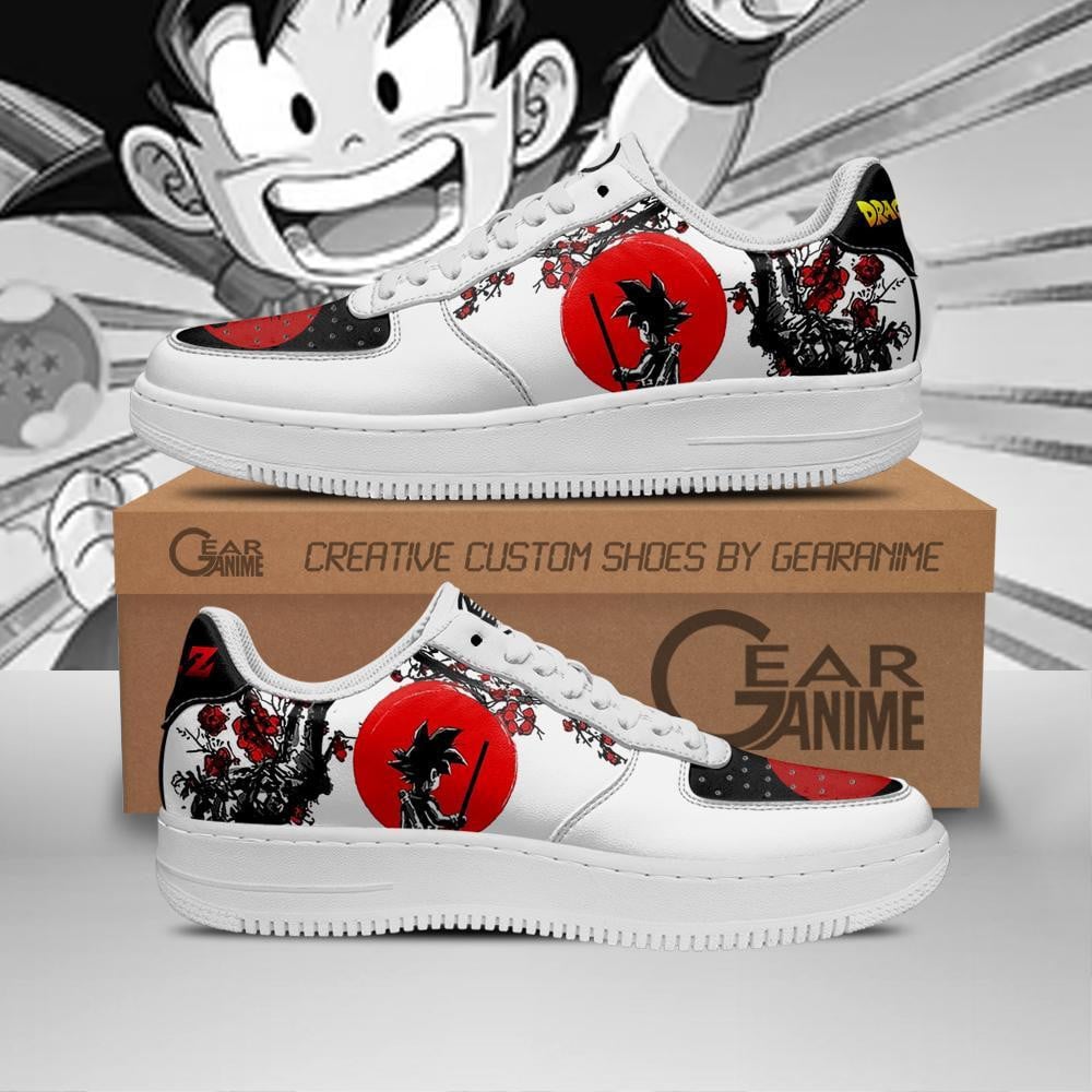 Baskets Anime Kids Goku Custom Low-Top Leather Sneakers Japanese Style en Cuir Chaussures Basses Unisexes Dragon Ball