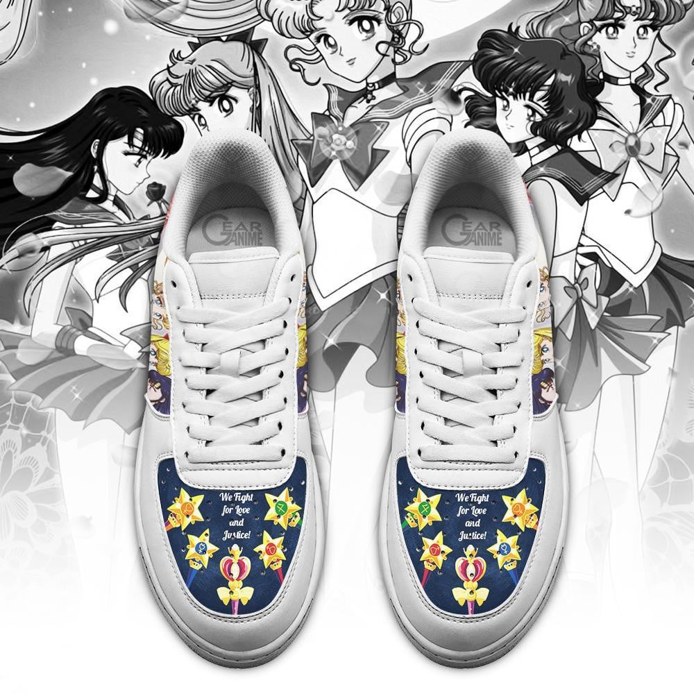 Baskets Anime Sailor Moon Team en Cuir Chaussures Basses Unisexes Anime Manga
