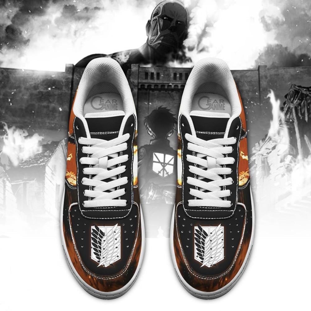 Baskets Anime Eren and Colossal Titan en Cuir Chaussures Basses Unisexes Attack on Titan