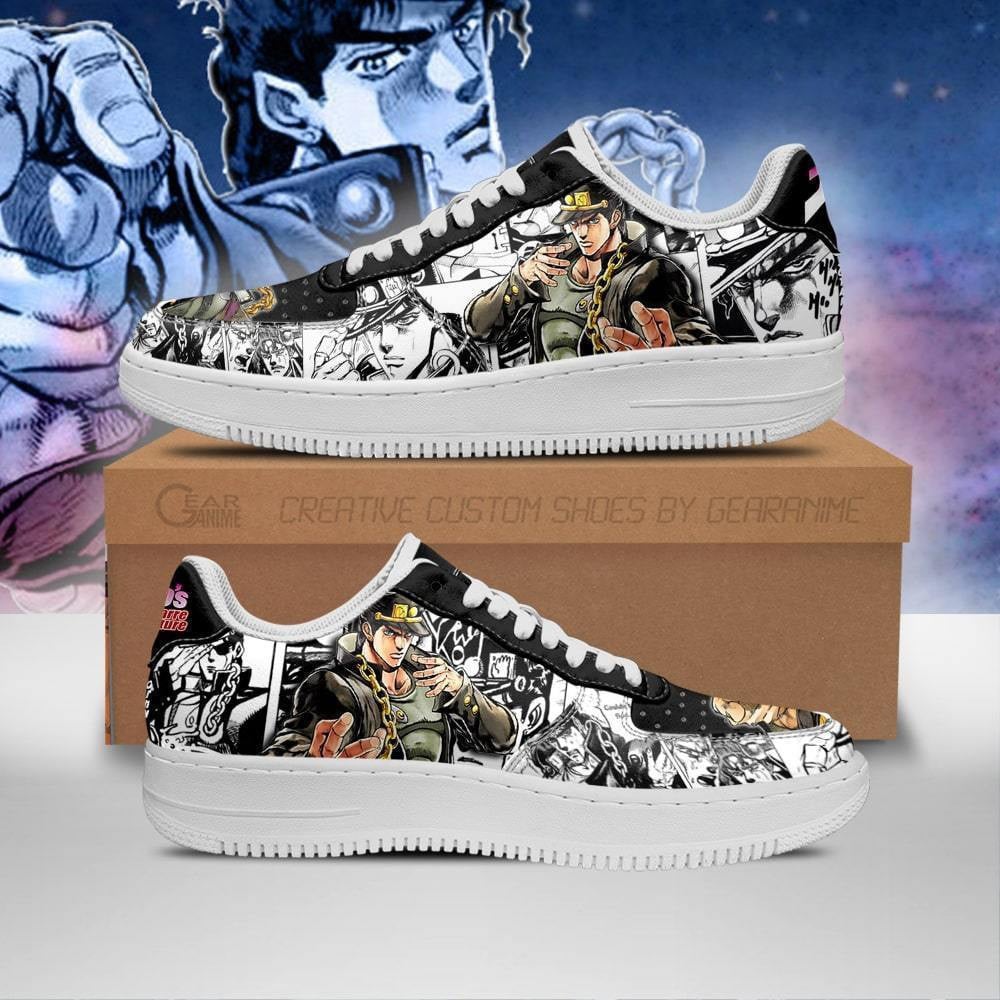 Baskets Anime Jotaro Kujo en Cuir Chaussures Basses Unisexes Anime Manga