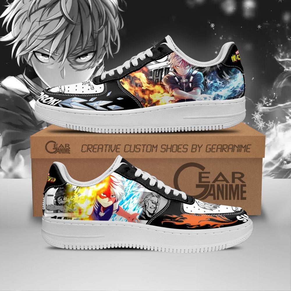 Baskets Anime Shoto Todoroki en Cuir Chaussures Basses Unisexes Anime Manga