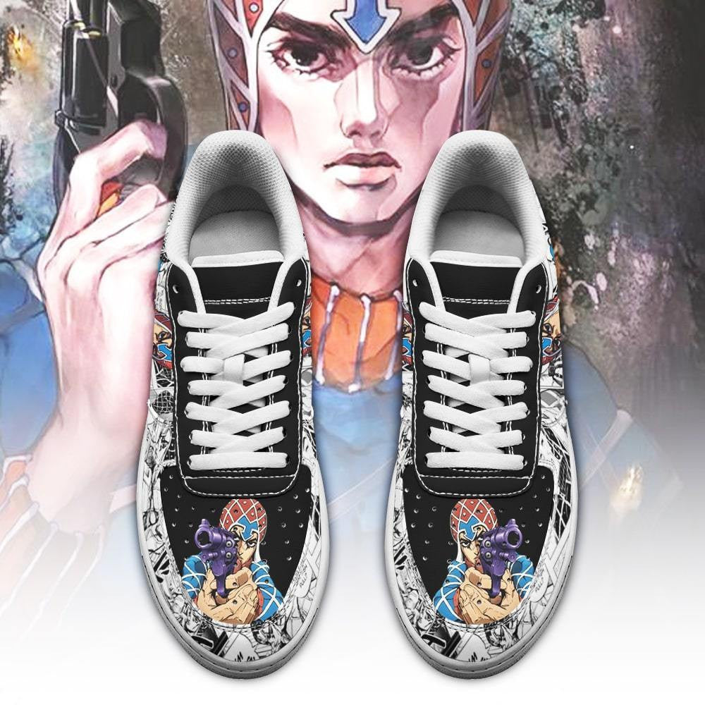 Baskets Anime Guido Mista en Cuir Chaussures Basses Unisexes Anime Manga