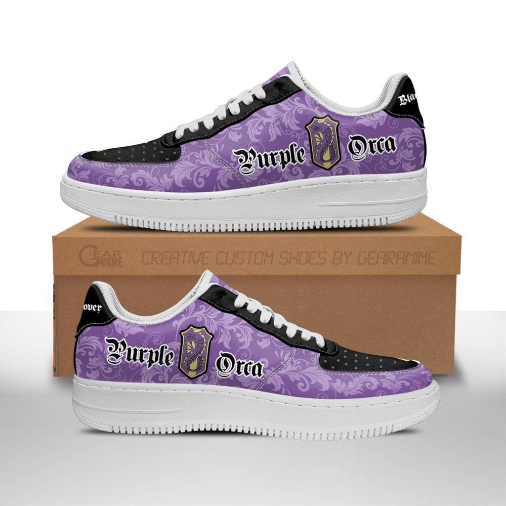 Baskets Anime Magic Knights Squad Purple Orca en Cuir Chaussures Basses Unisexes Anime Manga