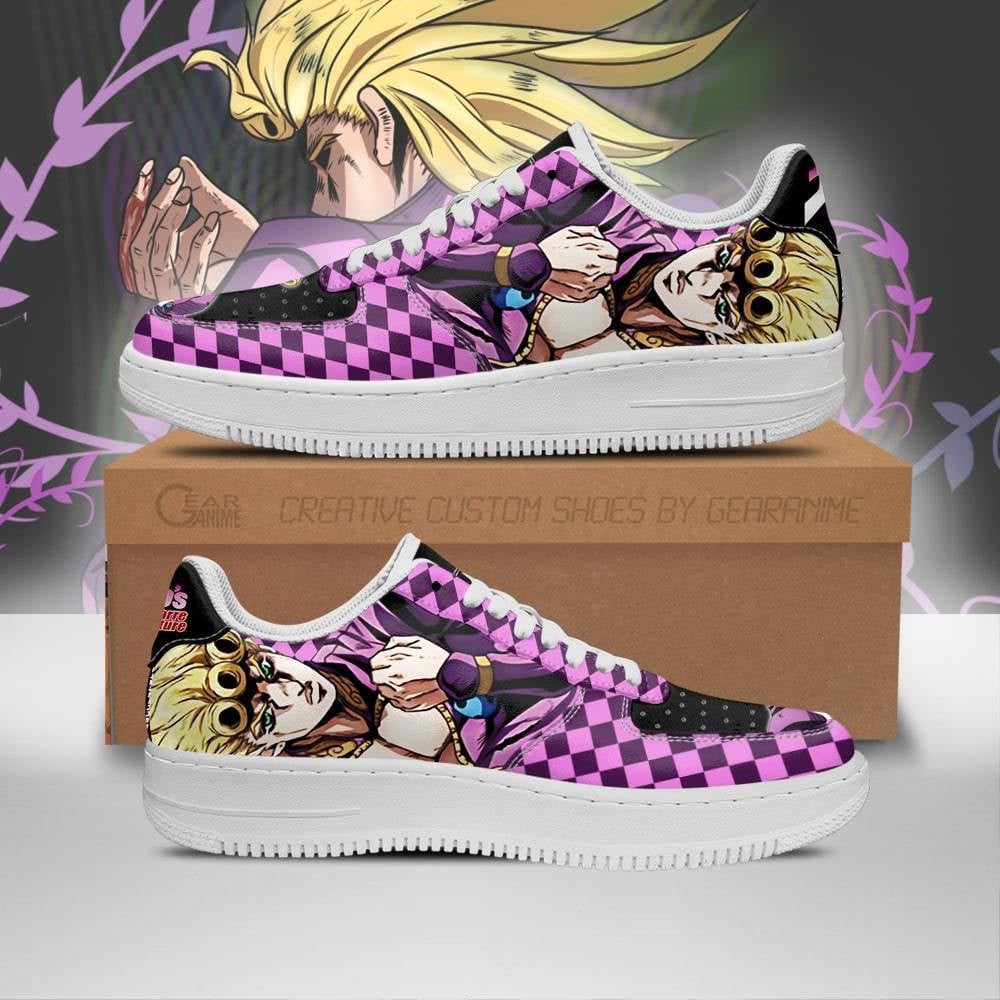 Baskets Anime Giorno Giovanna en Cuir Chaussures Basses Unisexes Anime Manga