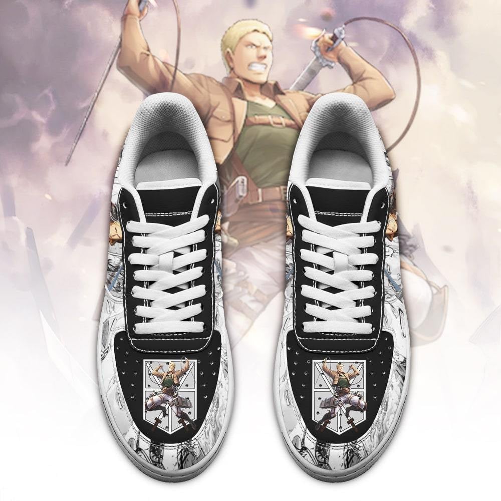 Baskets Anime AOT Reiner en Cuir Chaussures Basses Unisexes Anime Manga