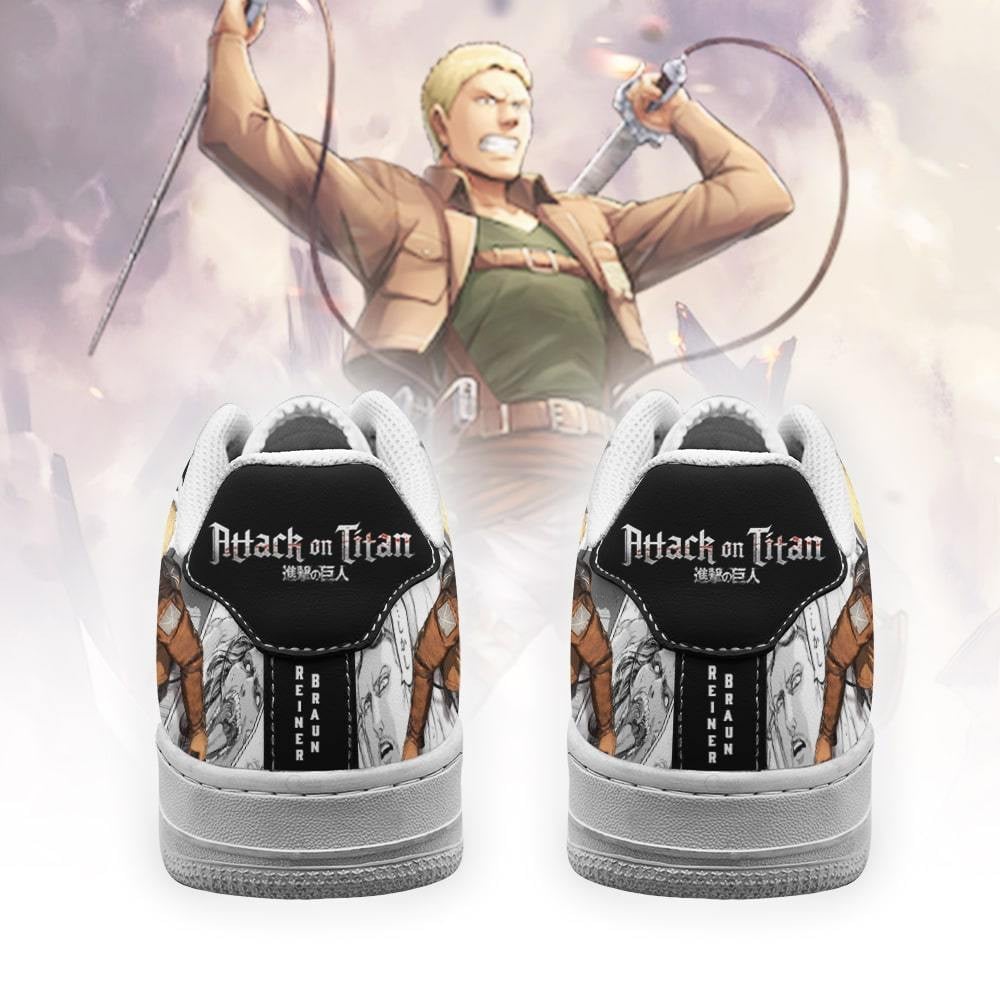 Baskets Anime AOT Reiner en Cuir Chaussures Basses Unisexes Anime Manga