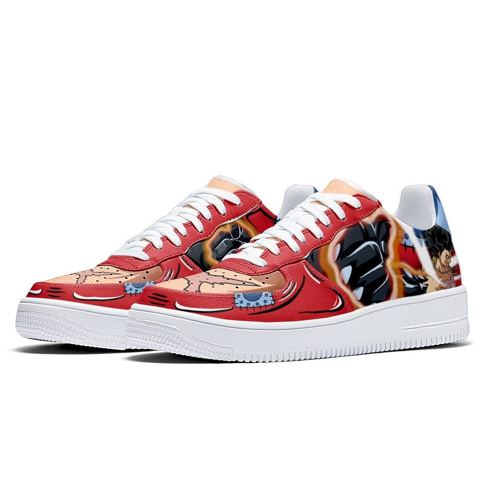 Baskets Anime Luffy Armament Haki en Cuir Chaussures Basses Unisexes One Piece