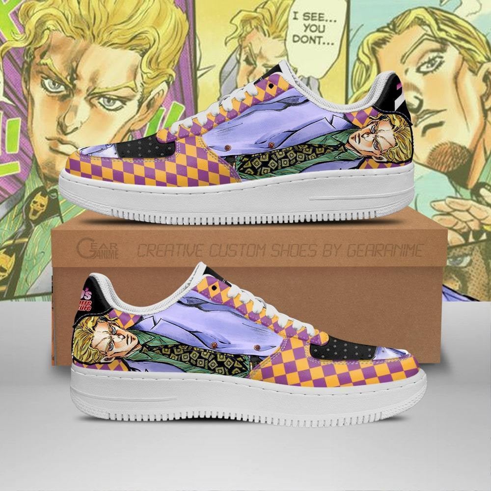 Baskets Anime Yoshikage Kira en Cuir Chaussures Basses Unisexes Anime Manga
