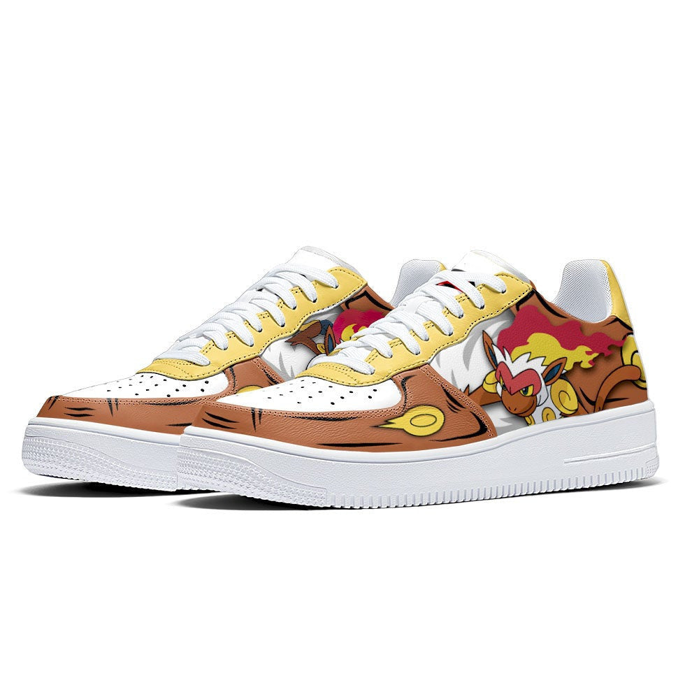 Baskets Anime Infernape en Cuir Chaussures Basses Unisexes Anime Manga