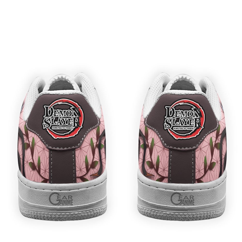 Baskets Anime Nezuko Custom Low-Top Leather Sneakers Demon Form Custom en Cuir Chaussures Basses Unisexes Demon Slayer