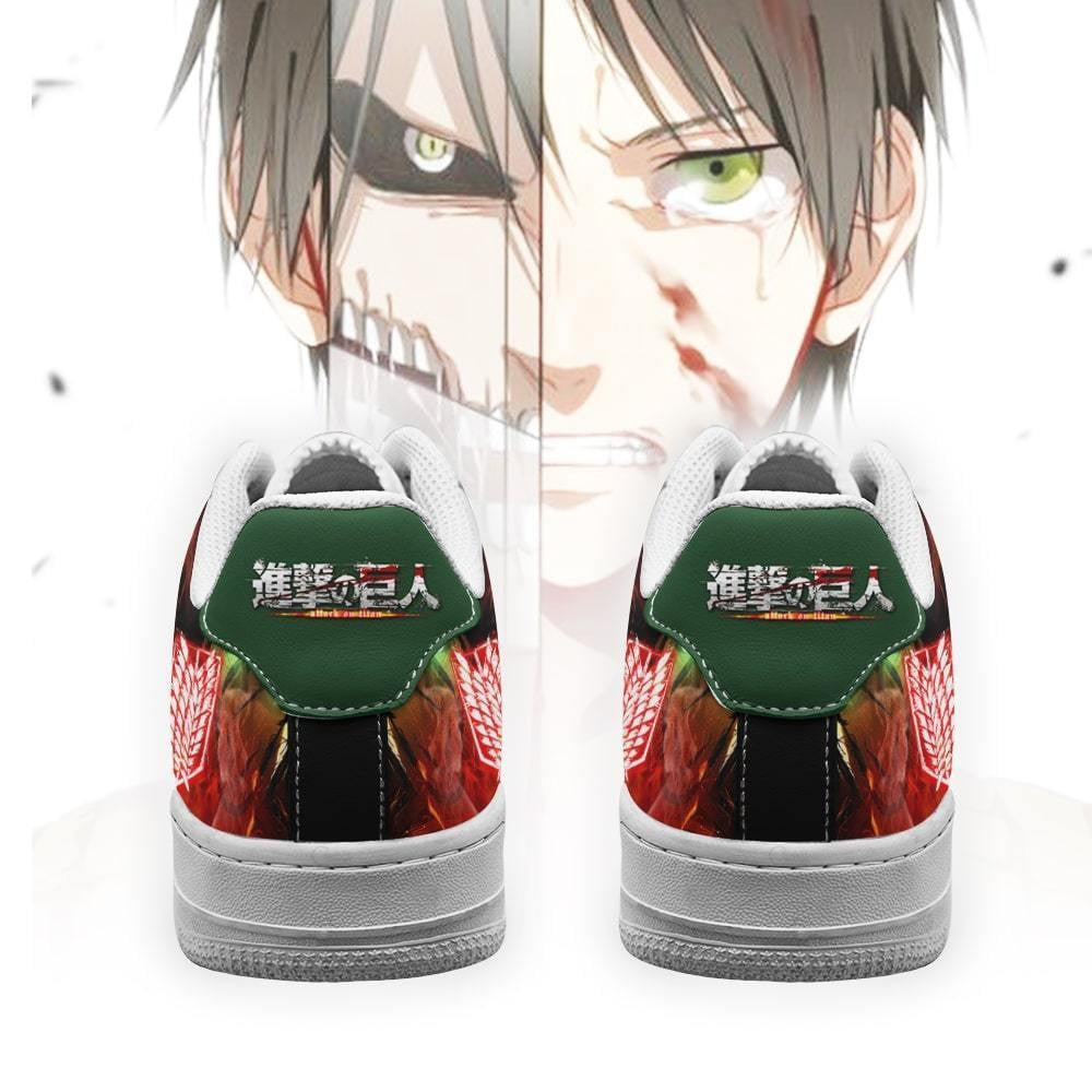 Baskets Anime Shingeki Eren Yeager en Cuir Chaussures Basses Unisexes Attack on Titan