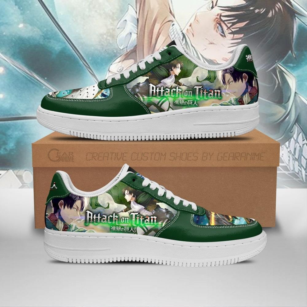 Baskets Anime Levi Ackerman Shingeki en Cuir Chaussures Basses Unisexes Anime Manga