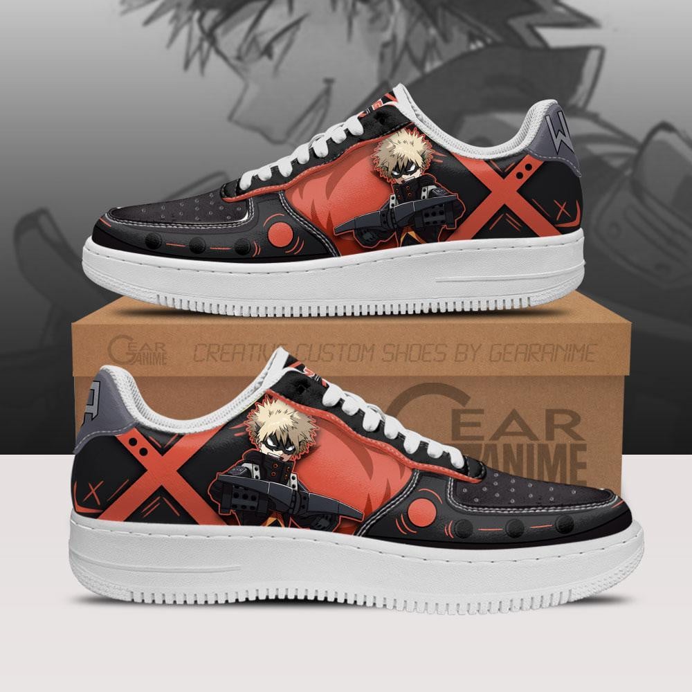 Baskets Anime Musketeer Katsuki Bakugo en Cuir Chaussures Basses Unisexes Anime Manga