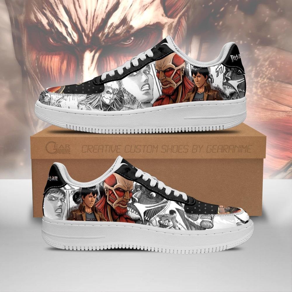 Baskets Anime Titan Giant en Cuir Chaussures Basses Unisexes Anime Manga