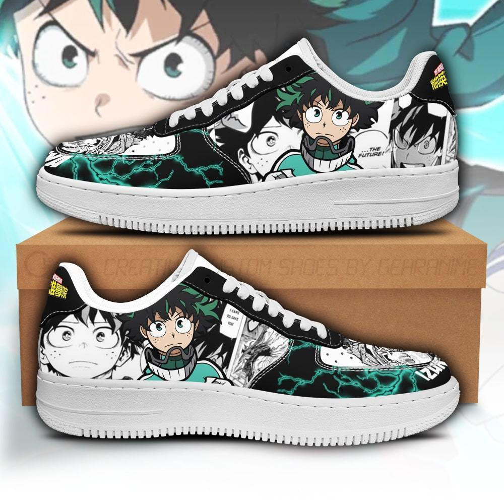Baskets Anime Izuku Midoriya en Cuir Chaussures Basses Unisexes Anime Manga