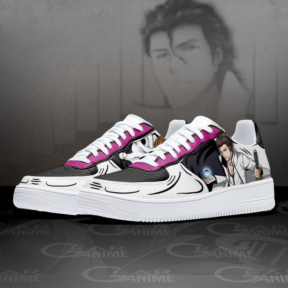 Baskets Anime Sosuke Aizen en Cuir Chaussures Basses Unisexes Anime Manga