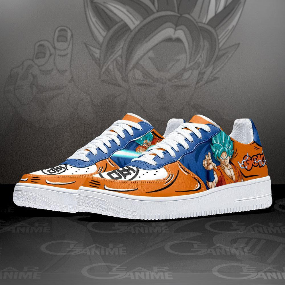 Baskets Anime Goku Blue en Cuir Chaussures Basses Unisexes Dragon Ball