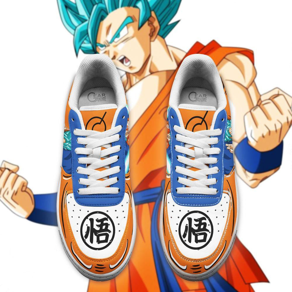 Baskets Anime Goku Blue en Cuir Chaussures Basses Unisexes Dragon Ball