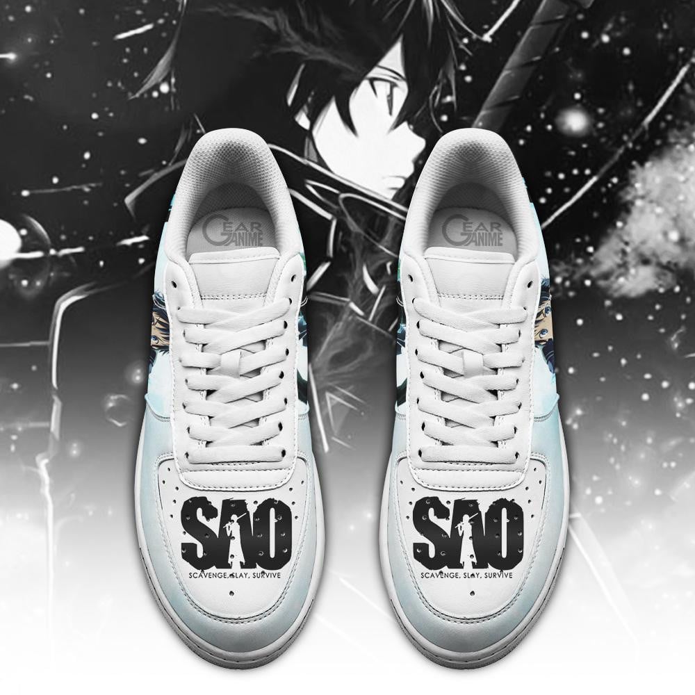 Baskets Anime Kirito en Cuir Chaussures Basses Unisexes Anime Manga