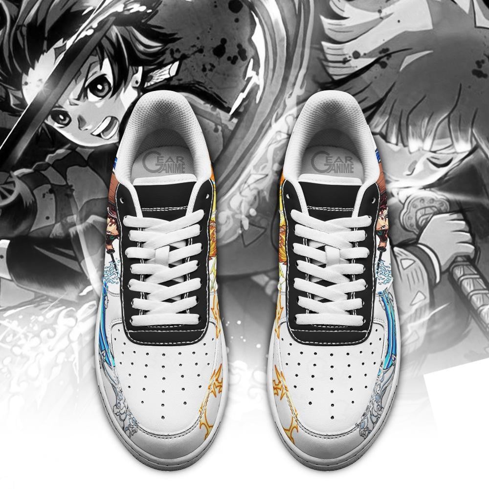 Baskets Anime Tanjiro & Zenitsu en Cuir Chaussures Basses Unisexes Demon Slayer