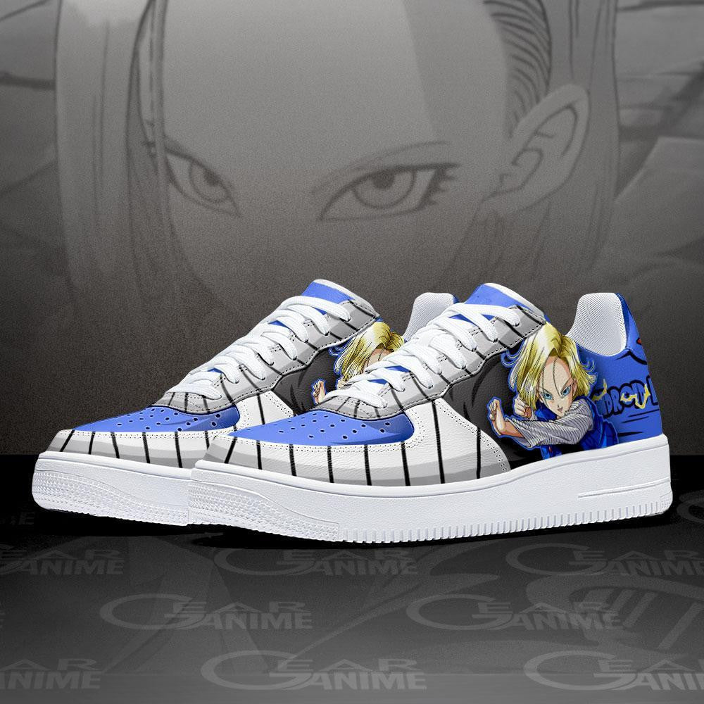 Baskets Anime Android 18 en Cuir Chaussures Basses Unisexes Anime Manga