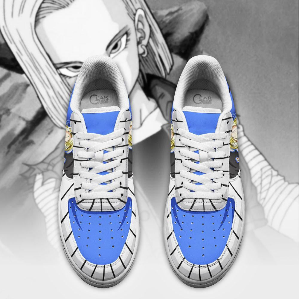 Baskets Anime Android 18 en Cuir Chaussures Basses Unisexes Anime Manga