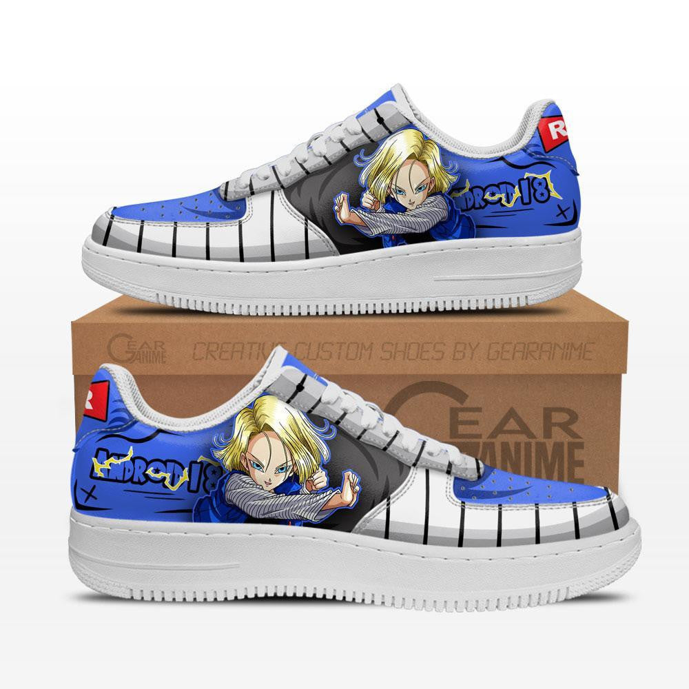 Baskets Anime Android 18 en Cuir Chaussures Basses Unisexes Anime Manga