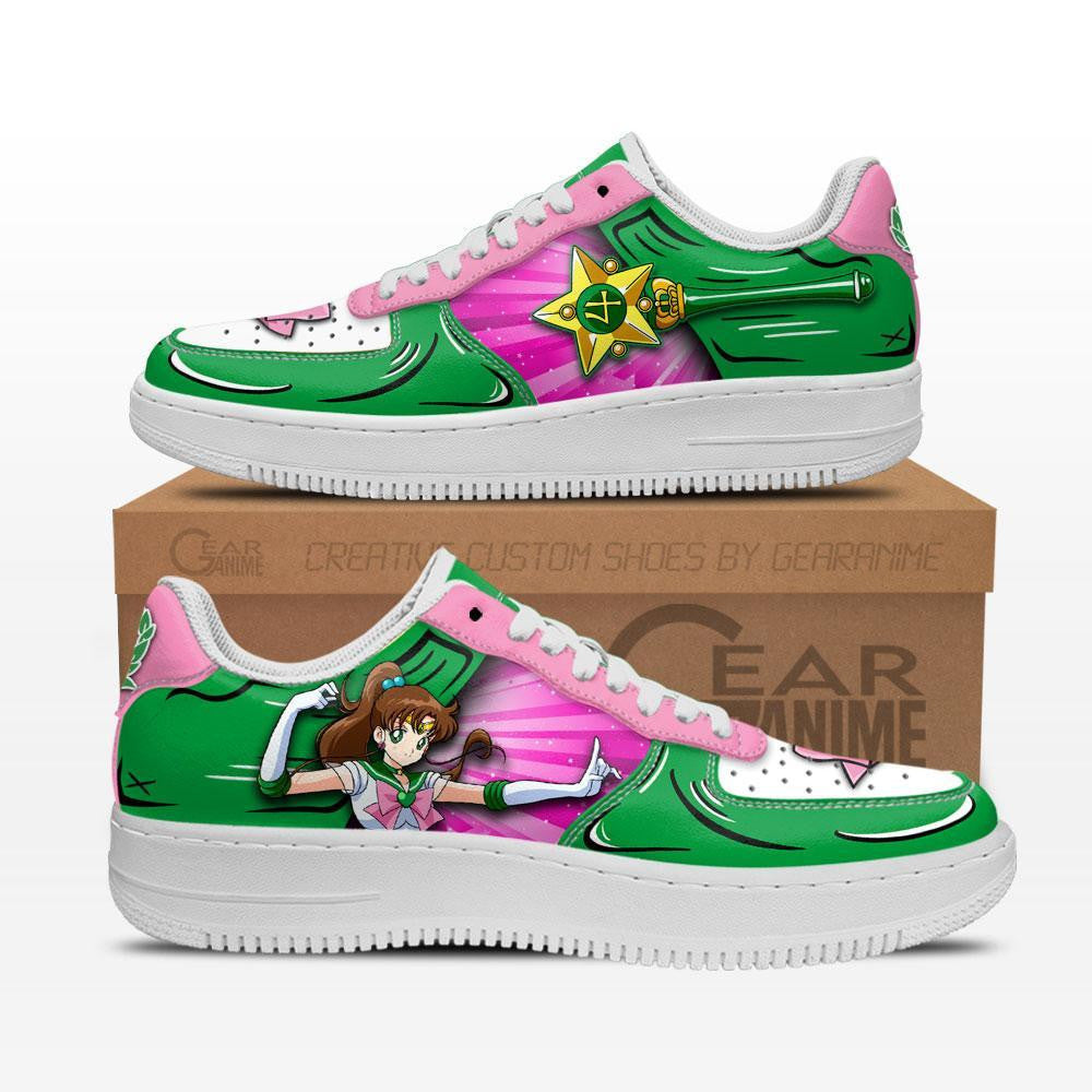 Baskets Anime Sailor Jupiter en Cuir Chaussures Basses Unisexes Anime Manga