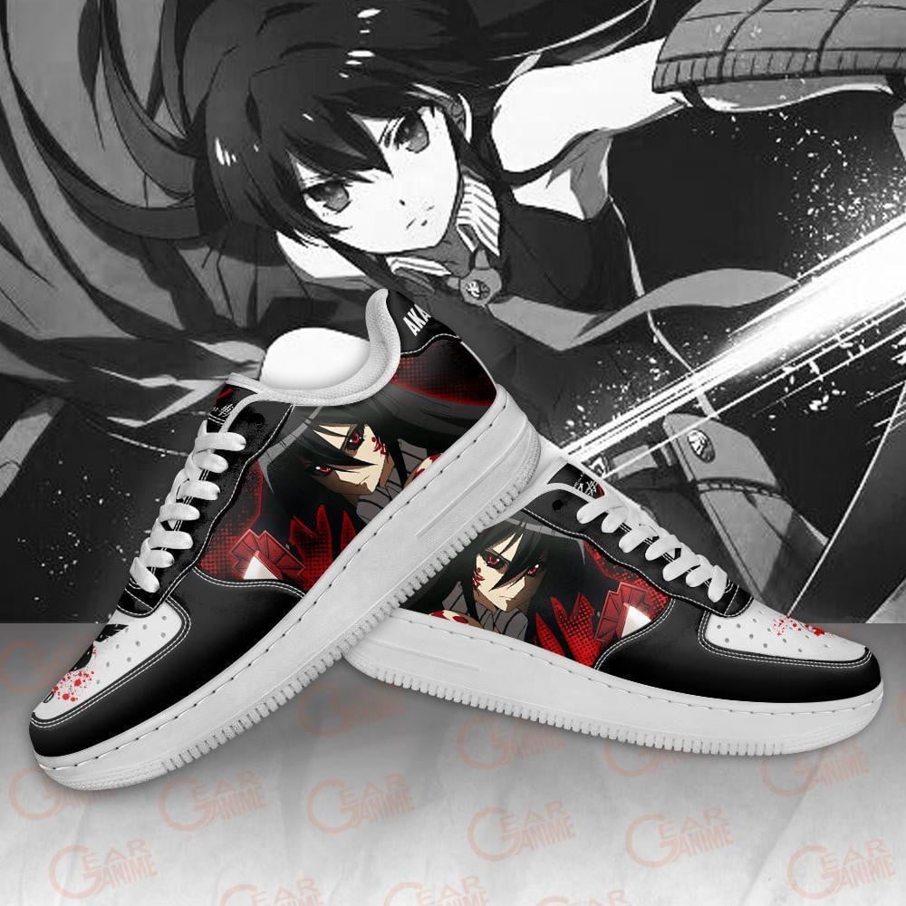 Baskets Anime Akame en Cuir Chaussures Basses Unisexes Anime Manga