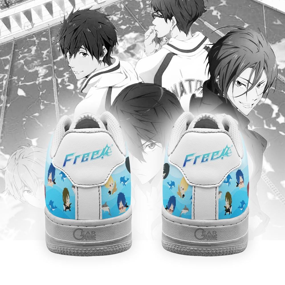Baskets Anime Free Iwatobi Swim Club Chibi en Cuir Chaussures Basses Unisexes Anime Manga