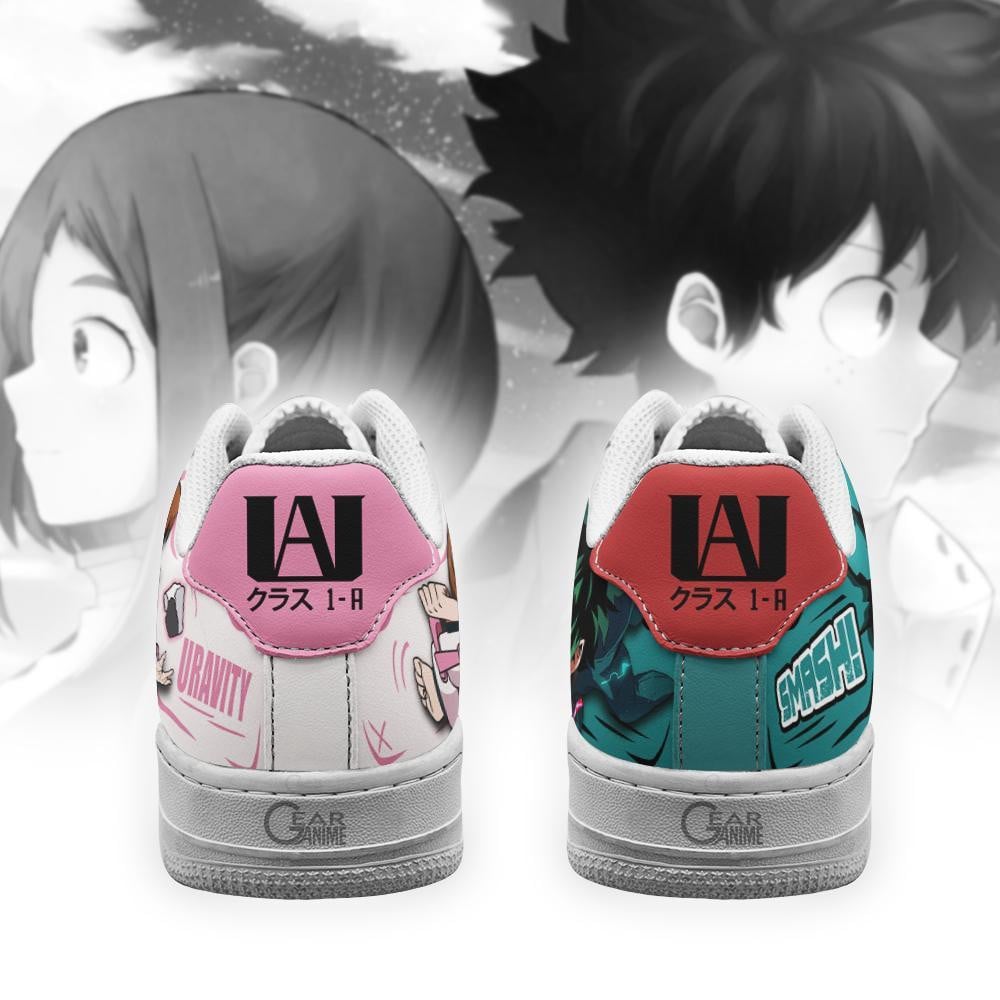 Baskets Anime Uraraka and Deku en Cuir Chaussures Basses Unisexes Anime Manga