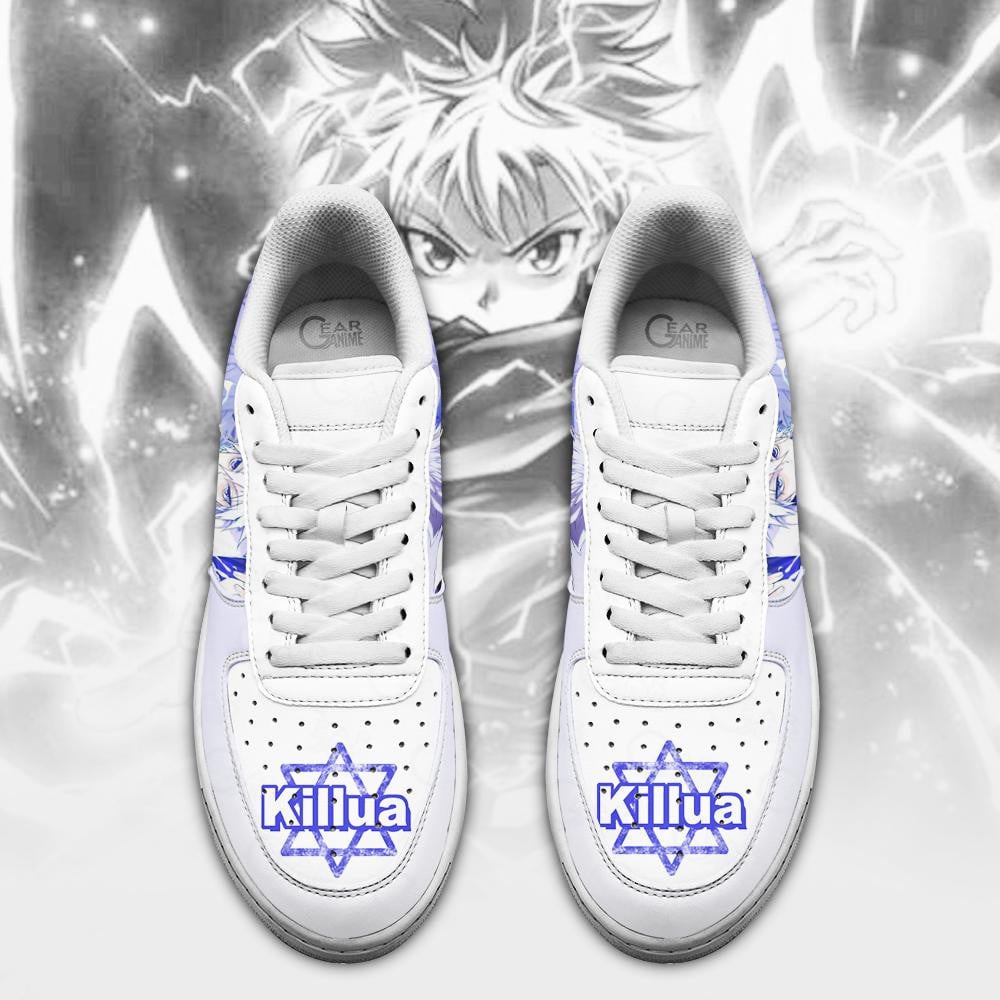 Baskets Anime Killua en Cuir Chaussures Basses Unisexes Anime Manga