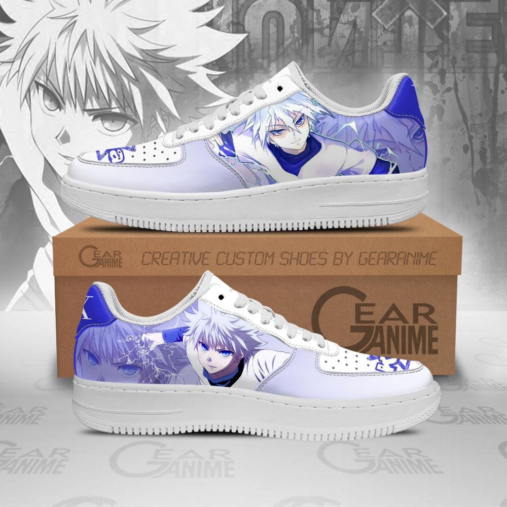 Baskets Anime Killua en Cuir Chaussures Basses Unisexes Anime Manga