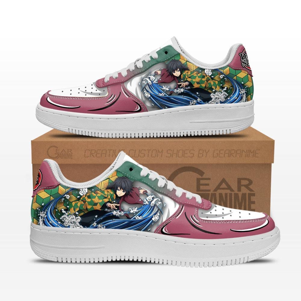 Baskets Anime Giyu Tomioka en Cuir Chaussures Basses Unisexes Anime Manga