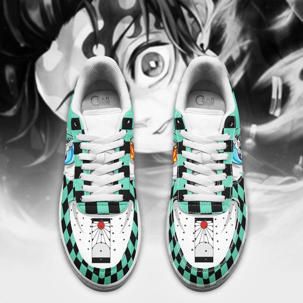 Baskets Anime Tanjiro Water & Fire Breathing en Cuir Chaussures Basses Unisexes Demon Slayer