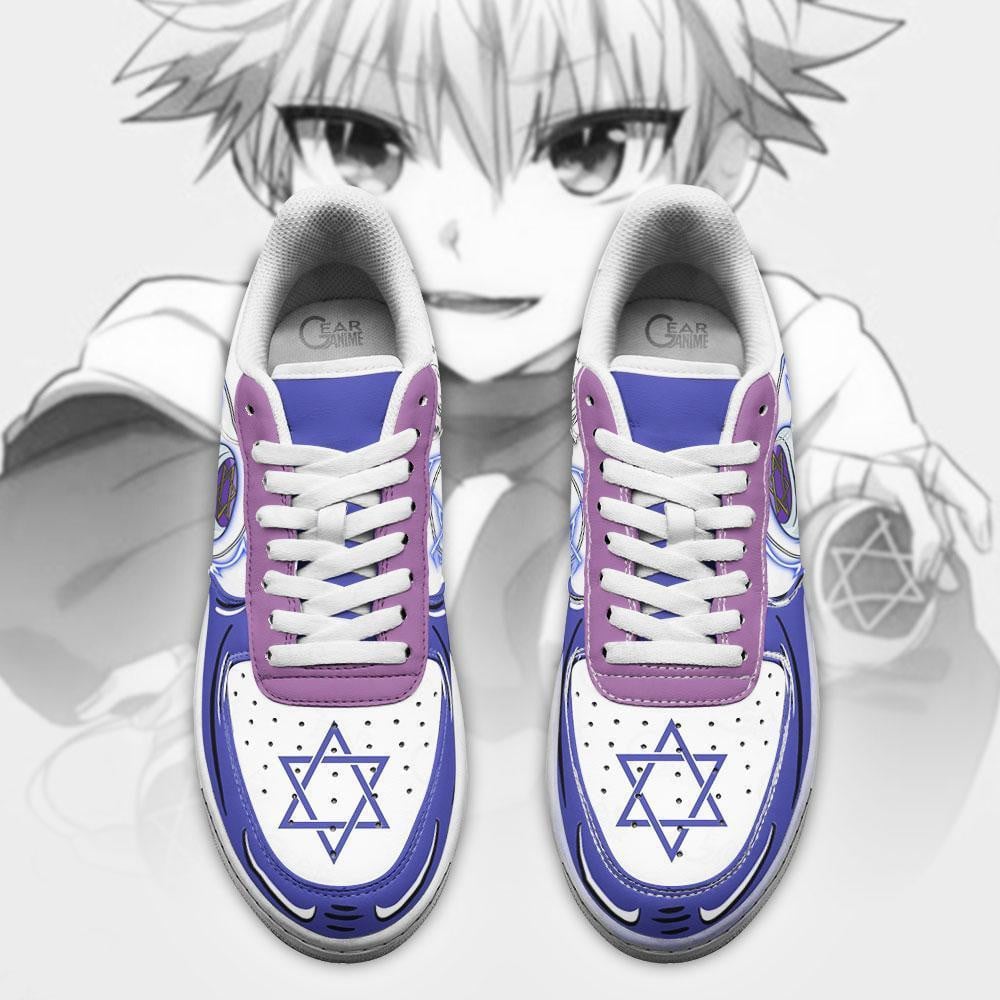Baskets Anime Killua Zodyck en Cuir Chaussures Basses Unisexes Anime Manga