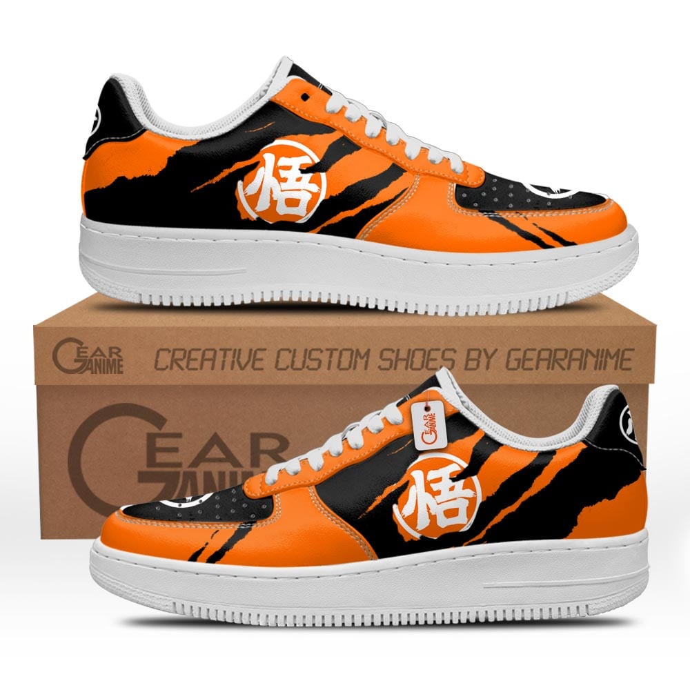 Baskets Anime Goku Kanji Symbol en Cuir Chaussures Basses Unisexes Dragon Ball